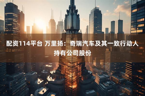 配资114平台 万里扬：奇瑞汽车及其一致行动人持有公司股份