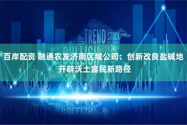 百岸配资 融通农发济南区域公司：创新改良盐碱地 开辟沃土富民新路径