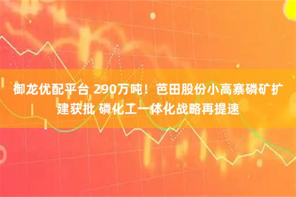 御龙优配平台 290万吨!芭田股份小高寨磷矿扩建获批 磷化工一体化战略再提速